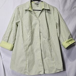 Christopher & Banks stripped button 3/4 sleeve shirt